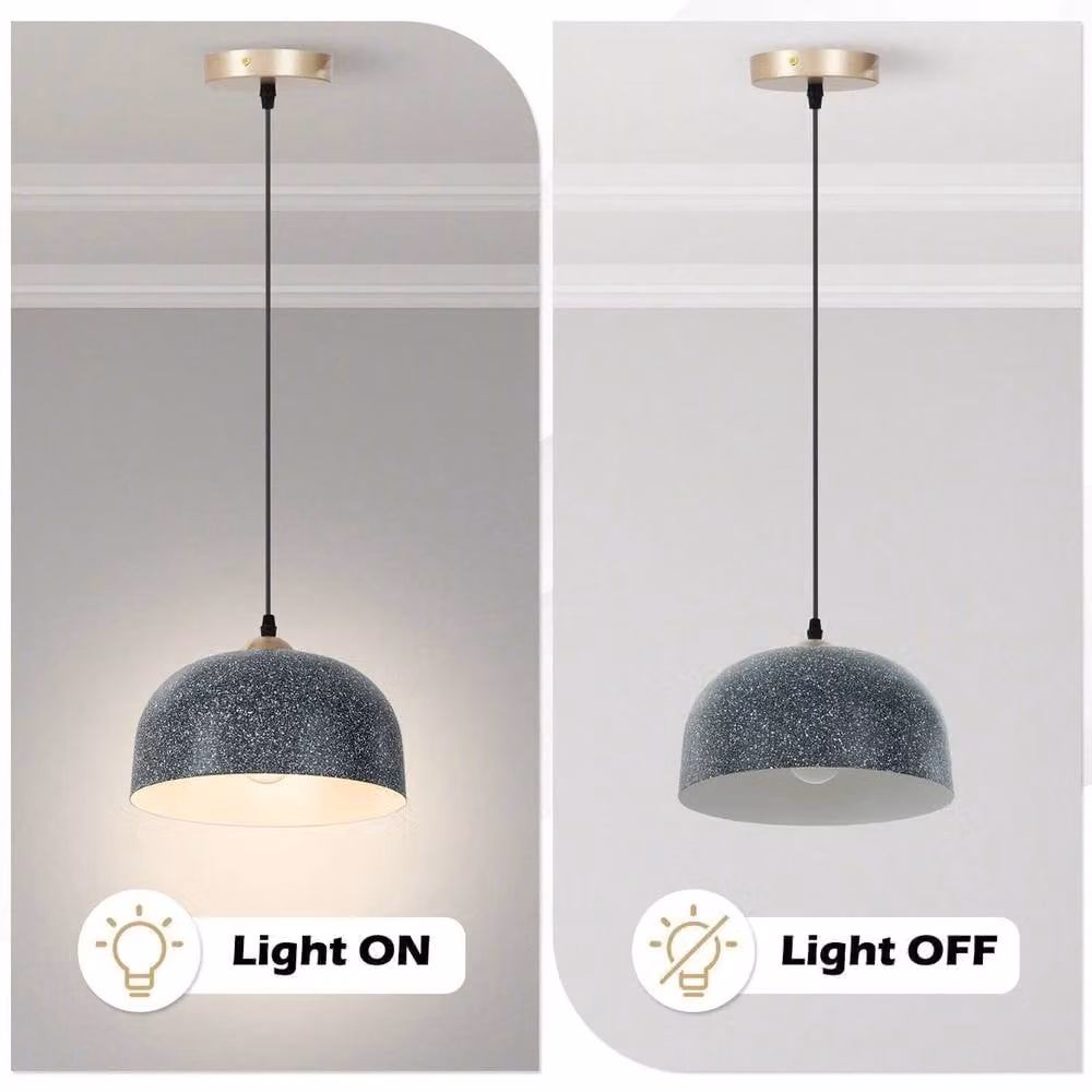 Kelvenix Adjustable Modern Grey Dome Pendant Light Chandelier with E27 Fitting – 3
