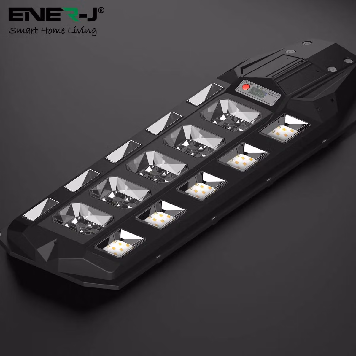 ENER-J 200W Solar Streetlight in White with 6V 18W Solar Panel, 24000 mAh Battery and Remote Control, 6500K Cool White – 3