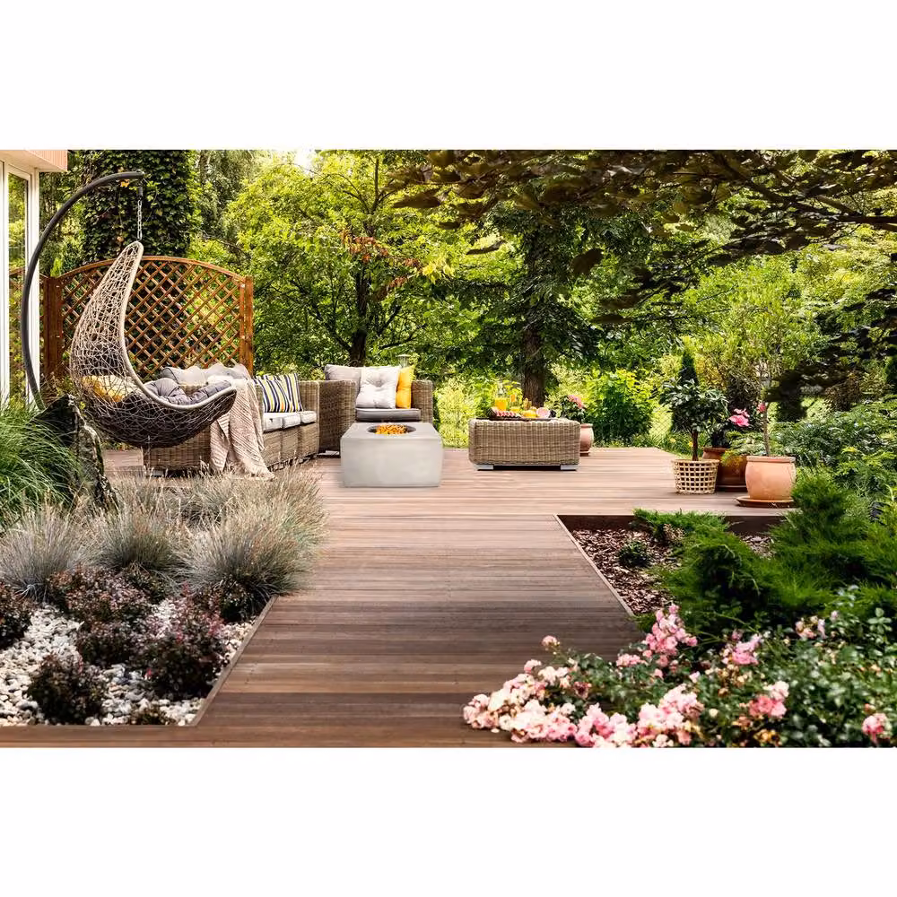 Centurion Supports Adelphi Gas Fire Table Outdoor Garden Fire Pit with Stone Finish in Light Grey W/D/H: 58.5 x 58.5 x 30.5 cm – 2
