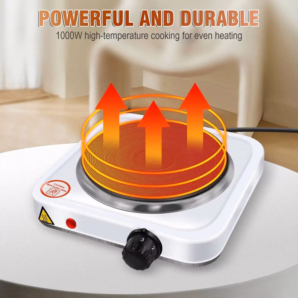 SPETLEK 2500W Single Electric Hot Plate Camping Cooker Hob in White – 4