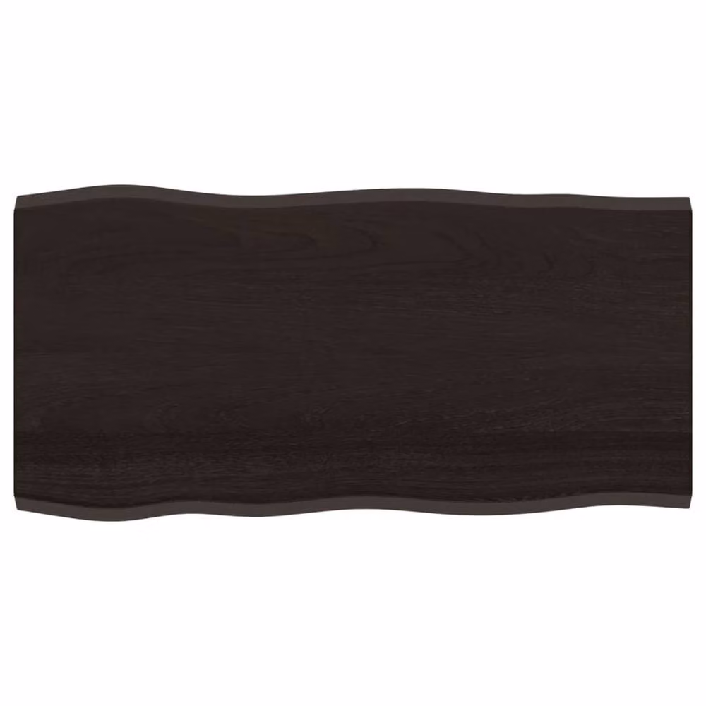 Berkfield Home Dark Grey Live Edge Solid Oak Wood Table Top Countertop W/D/H: 100 x 50 x 2 cm – 2