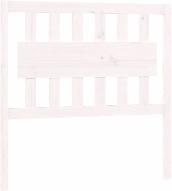 Berkfield Home White Solid Pine Wood Bed Headboard, W: 95.5 cm, D: 4 cm, H: 100 cm