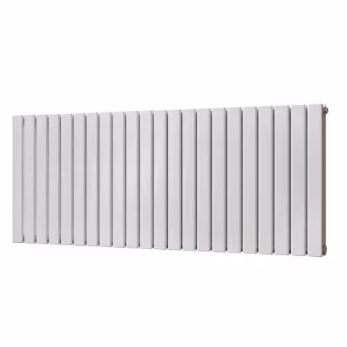 UK Radiators Typhoon White Flat Tube Horizontal Designer Radiator, H 60 cm x W 149.6 cm
