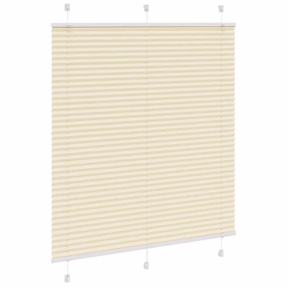 Berkfield Home Single Pleat Corded Blind in Beige Polyester, W: 115 cm, H: 100 cm