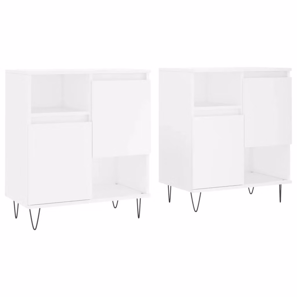 Berkfield Home Set of 2 Classic White Matt MDF Sideboards – 2