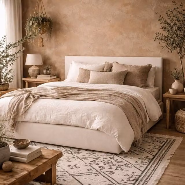 Wyld Haus Portarlington Upholstered King Bed in White with Headboard, W/D/H: 180 x 200 cm