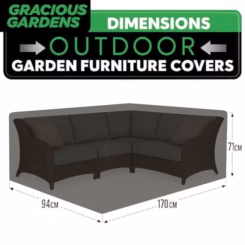 Gracious Gardens Waterproof Black Oxford Fabric Sofa Cover, W/D/H: 94 x 94 x 71 cm – 2