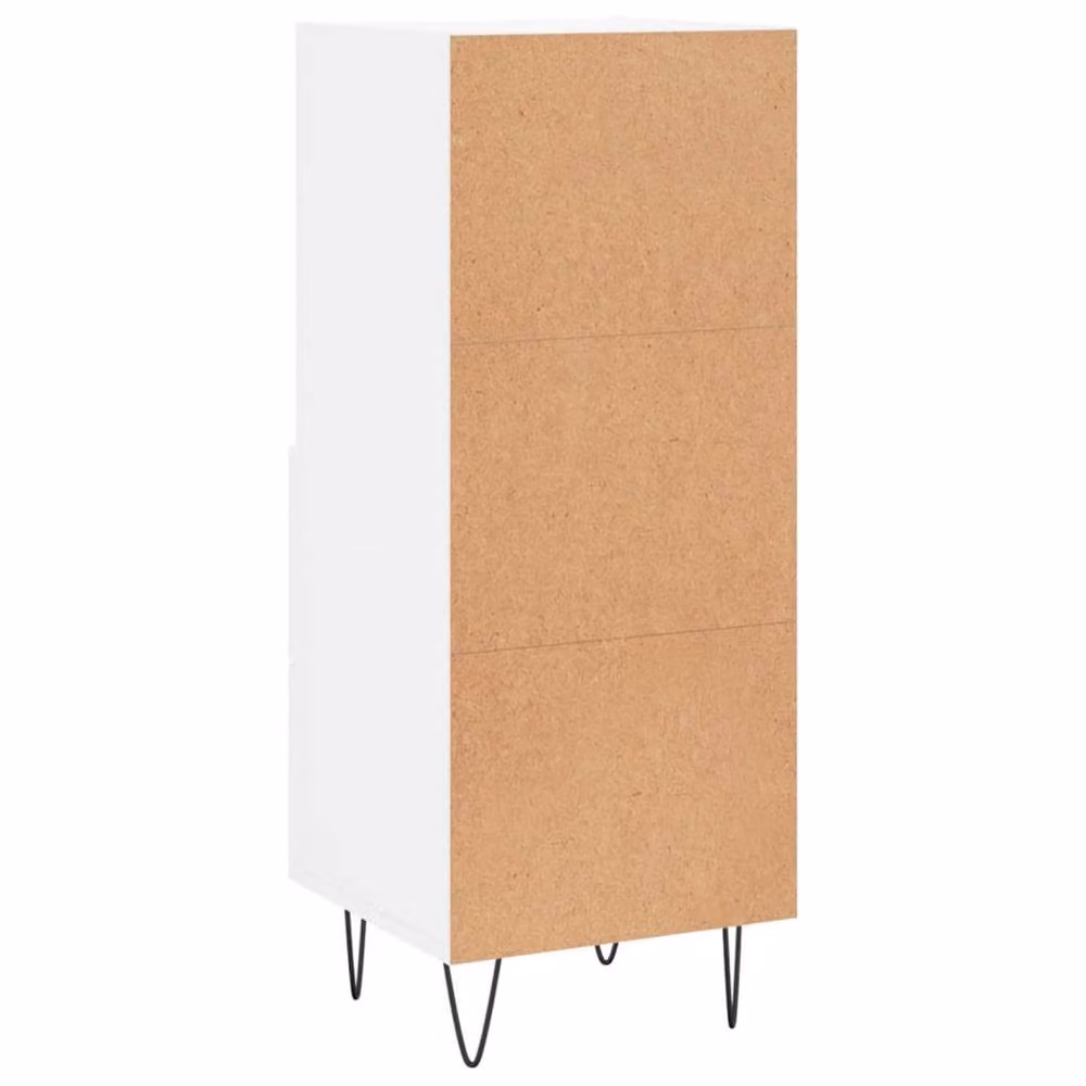 Berkfield Home White Modern Sideboard in Matt MDF and Metal, W/D/H: 34.5 x 34 x 90 cm – 2