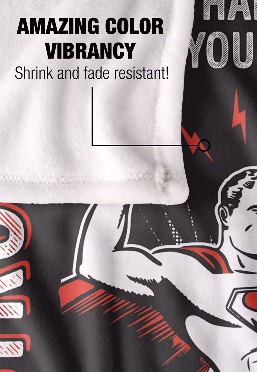 Warner Brothers Superman Silky Touch Super Soft Throw Blanket, White, W/D: 152 x 127 cm – 3