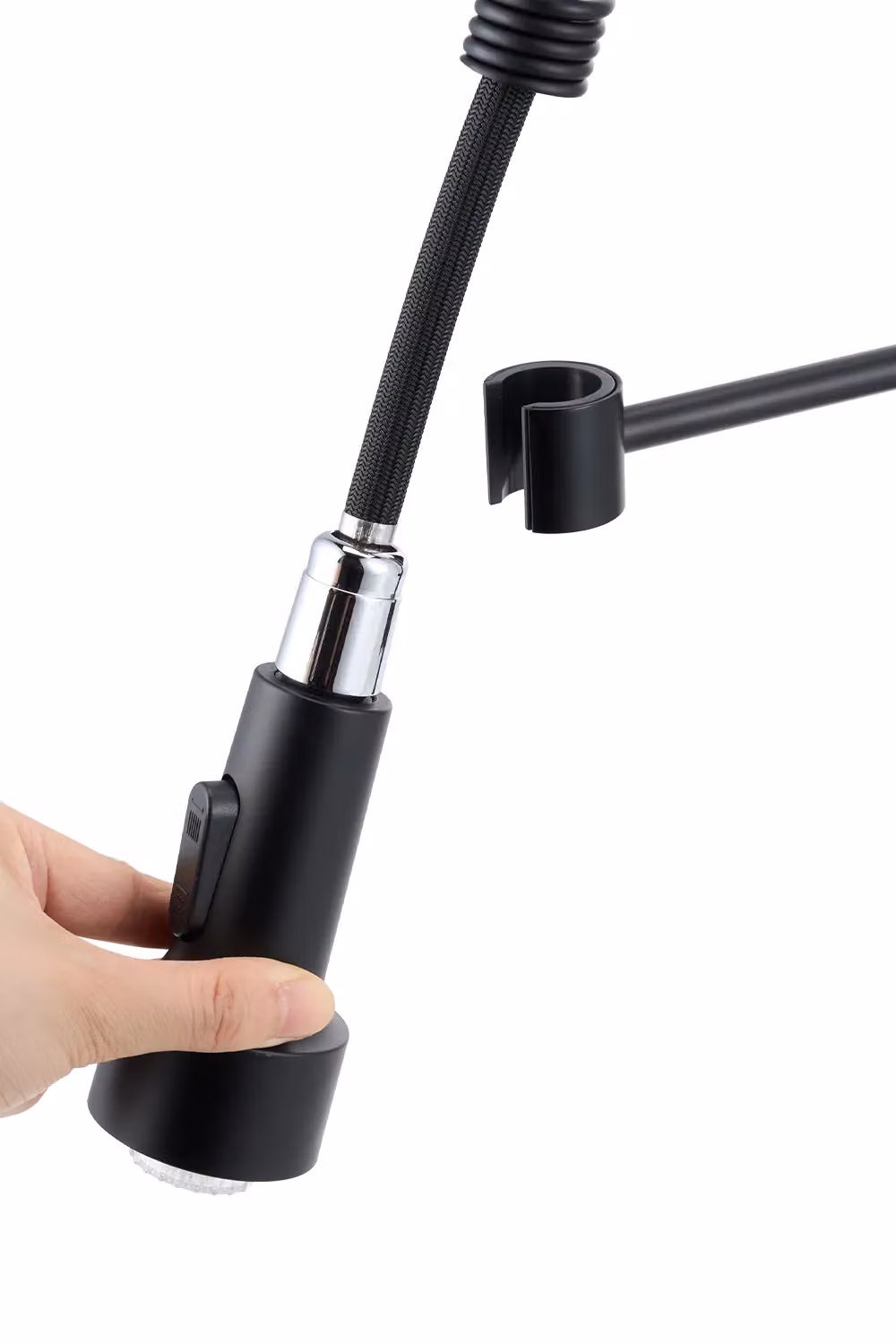 Living and Home Stainless Steel Pull Out Kitchen Faucet with LED Light in Matt Black – 10