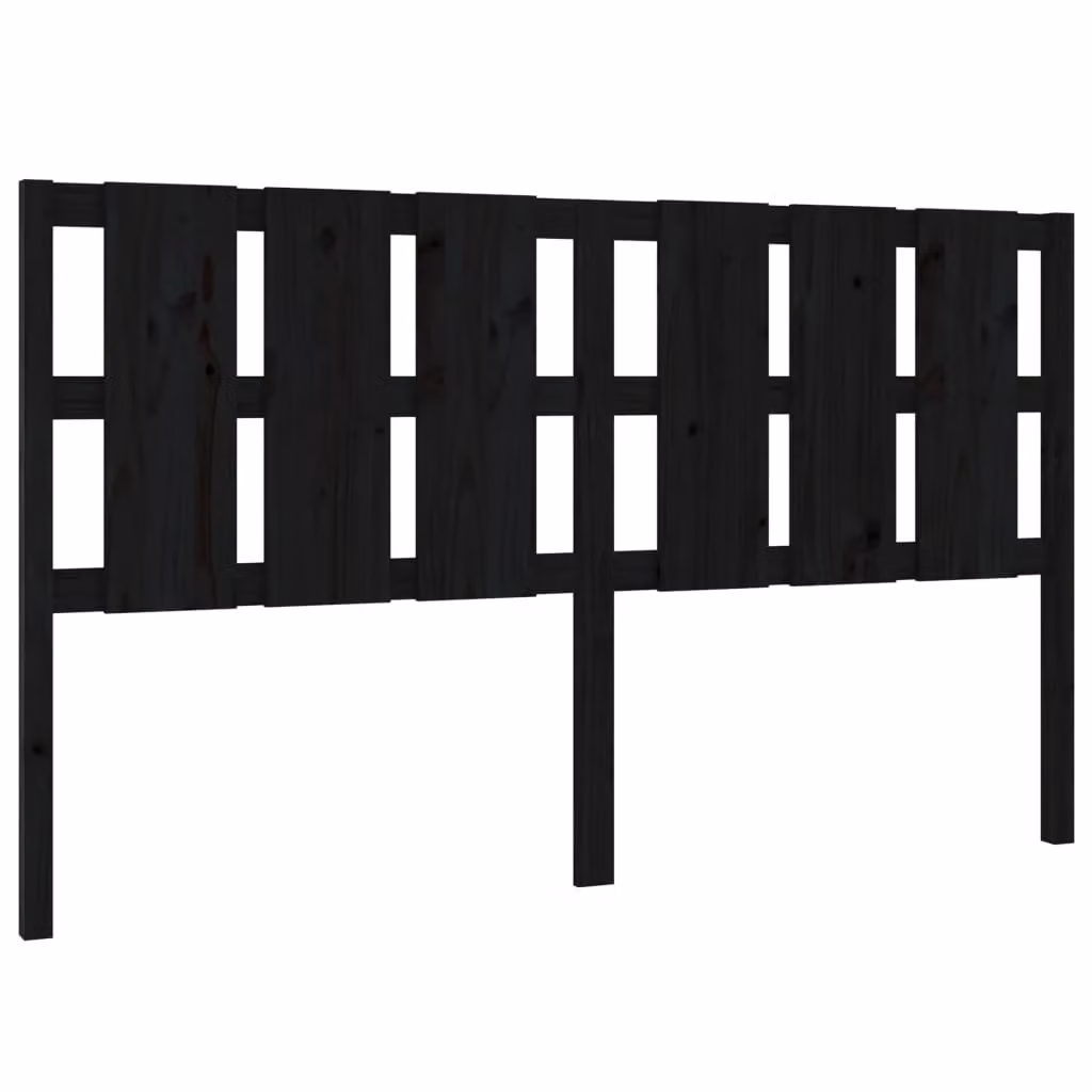 Berkfield Home Rustic Solid Wood Pine Bed Headboard, Black, W: 185.5 cm, D: 4 cm, H: 100 cm – 2