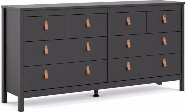 Furniture To Go Barcelona Double Dresser with 8 Drawers in Black – 1