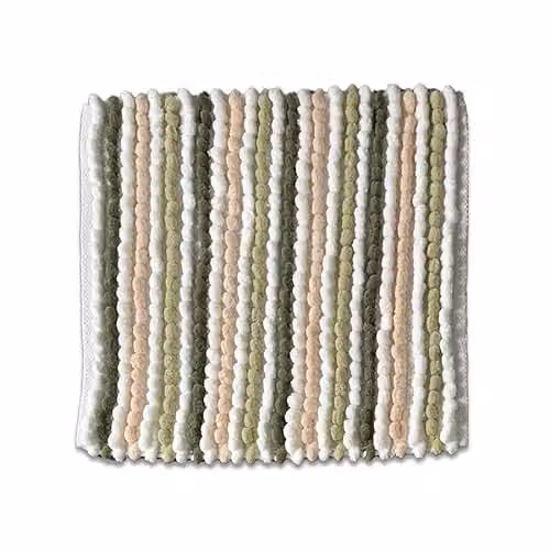 Allure Bath Fashions Striped Chunky Bobble Shower Mat in Green Stripe, W/D/H: 50 x 50 x 1 cm