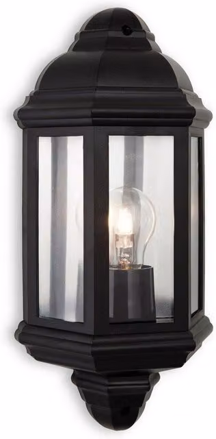 Netlighting Park 1 Black Polycarbonate Outdoor Wall Lantern IP44 E27