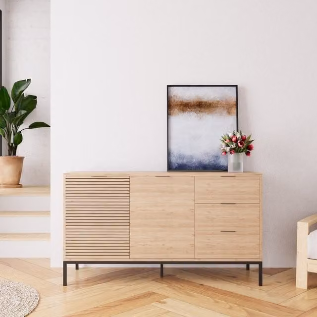 Bimossa Alya Modern Oak Sideboard Cabinet with Drawers