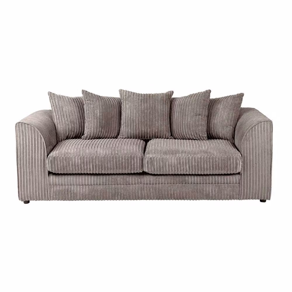 SquareBoxx Asher Jumbo Cord 3+2 Seater Sofa Set in Grey – 2