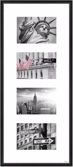 Nielsen Design Junior Gallery Picture Frame in Black with White Mount for 4 Photos, W/H: 25 x 60 cm – 1