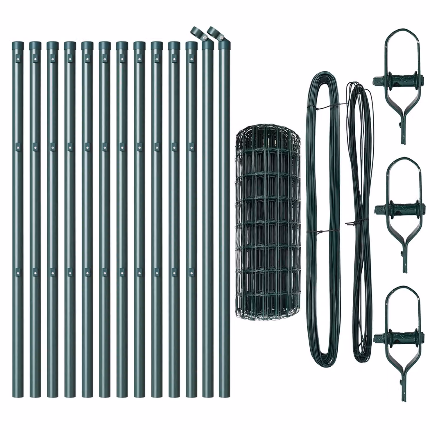Berkfield Home Euro Fence with 13 Posts, Galvanised Steel, Green and Silver, 0.6 x 25 m – 3