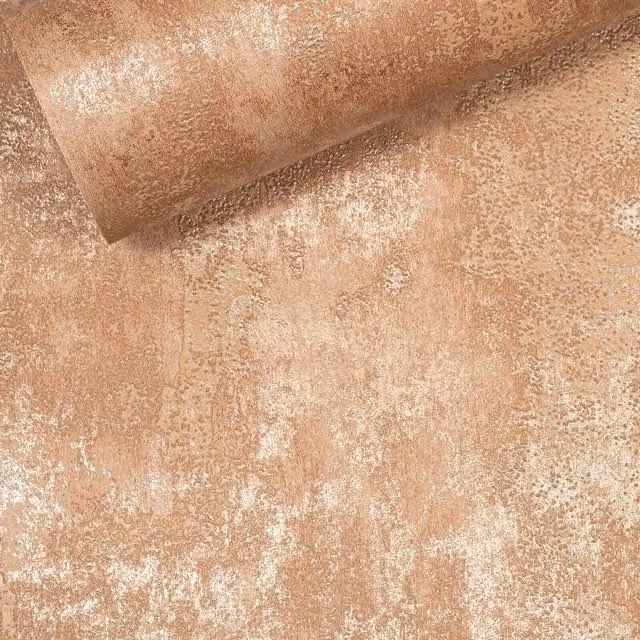 Arthouse Minerals Stone Texture Plain Rust Copper Metallic Vinyl Wallpaper in Grey