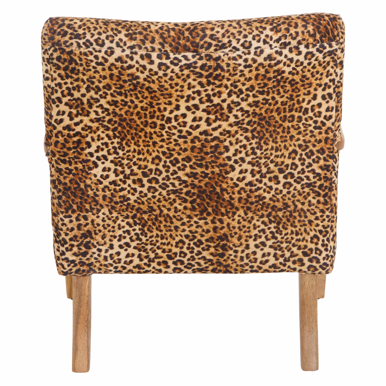 Orsina Leopard Print Velvet Armchair with Mango Wood Frame in Brown – 4