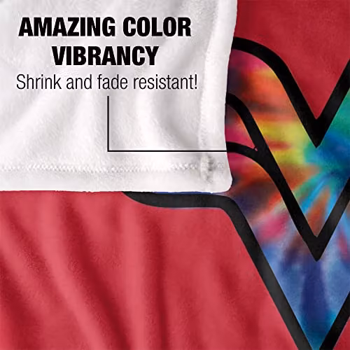 Logovision Wonder Woman Tie-Dye Logo Super Soft Fleece Throw Blanket, W/D/H: 152 x 127 cm, White/Multicolour – 2