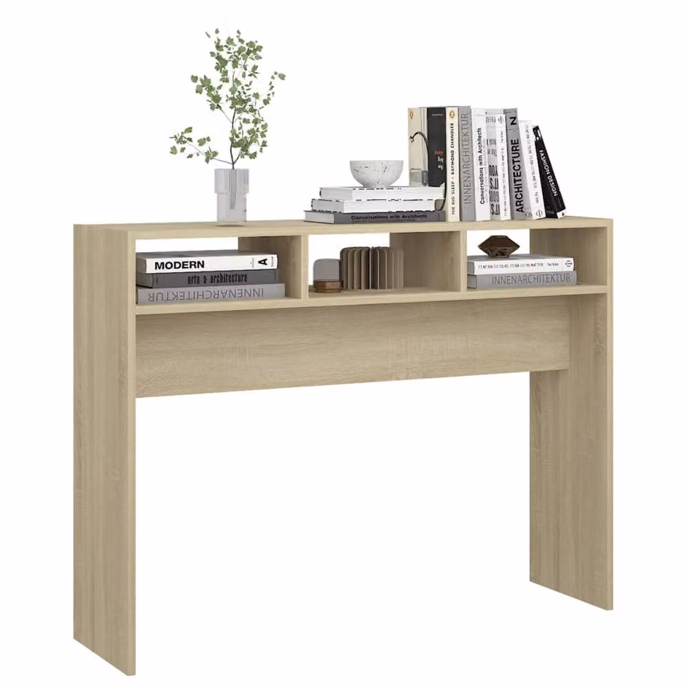 Berkfield Home Sonoma Oak Console Table in Light Brown, W/D/H: 105 x 30 x 80 cm – 3