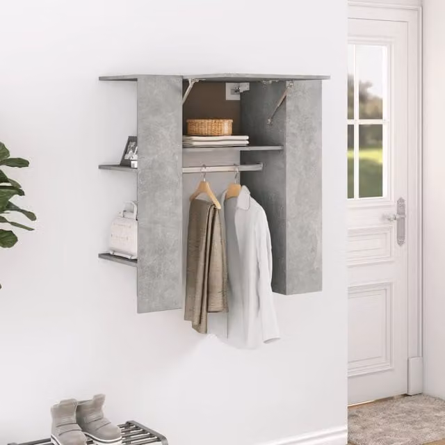 Berkfield Home Modern Hallway Cabinet in Concrete Grey, W/D/H: 97.5 x 37 x 99 cm