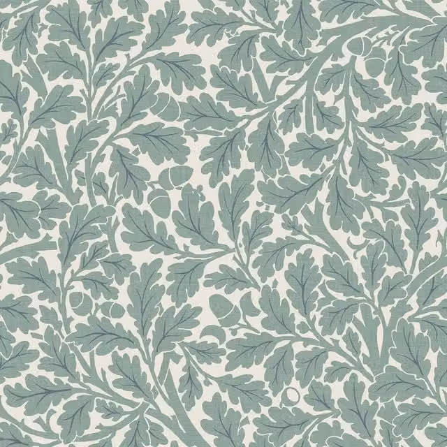 QUERCUS Moonstone Floral Wallpaper Sample in Green, H 29.7 cm x W 21 cm