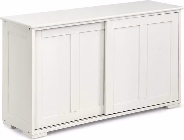 VOGREX White Lacquered Freestanding Kitchen Floor Storage Cabinet with Internal Shelves – 1