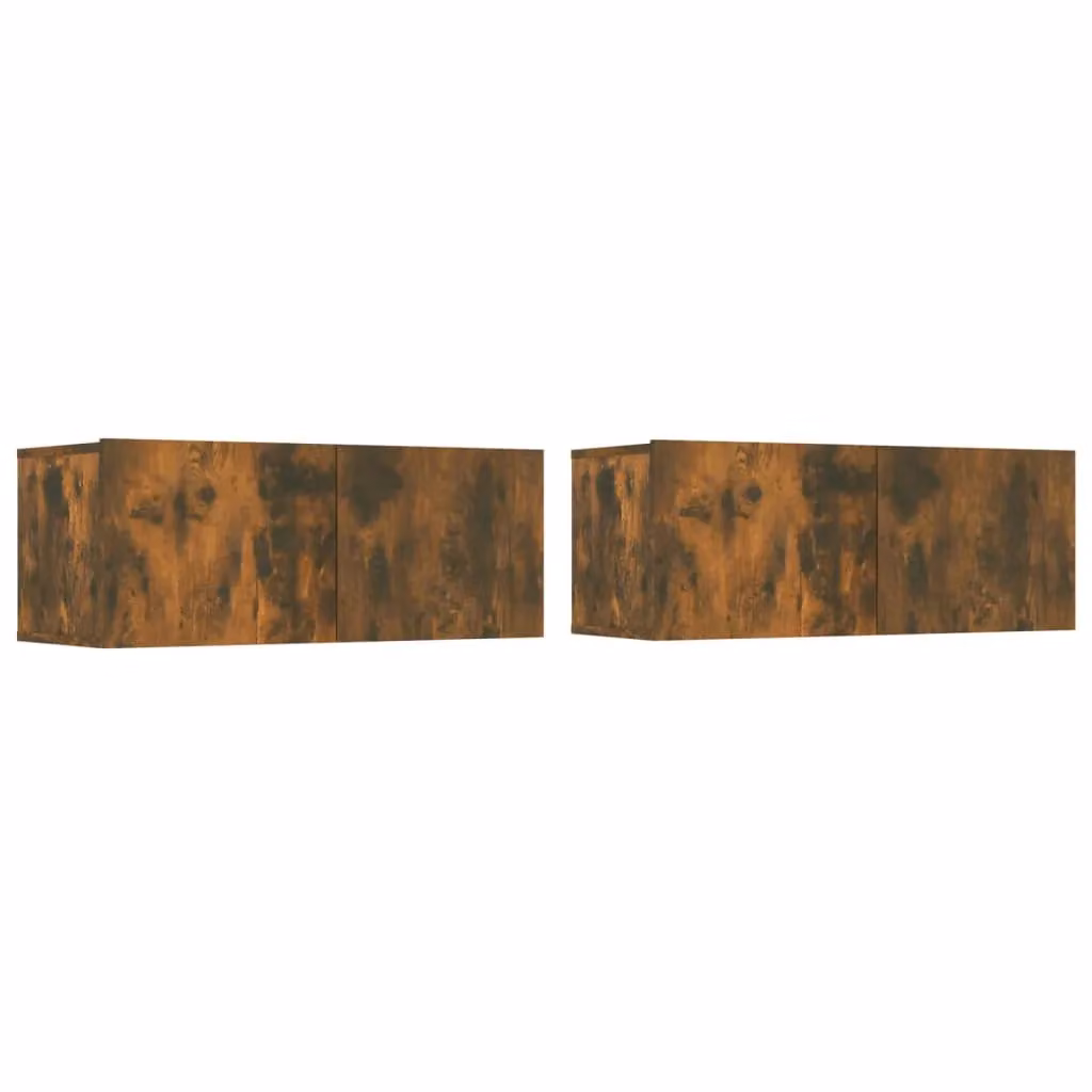 Berkfield Home 4 Piece Classic TV Cabinet Set in Brown Smoked Oak Engineered Wood – 3