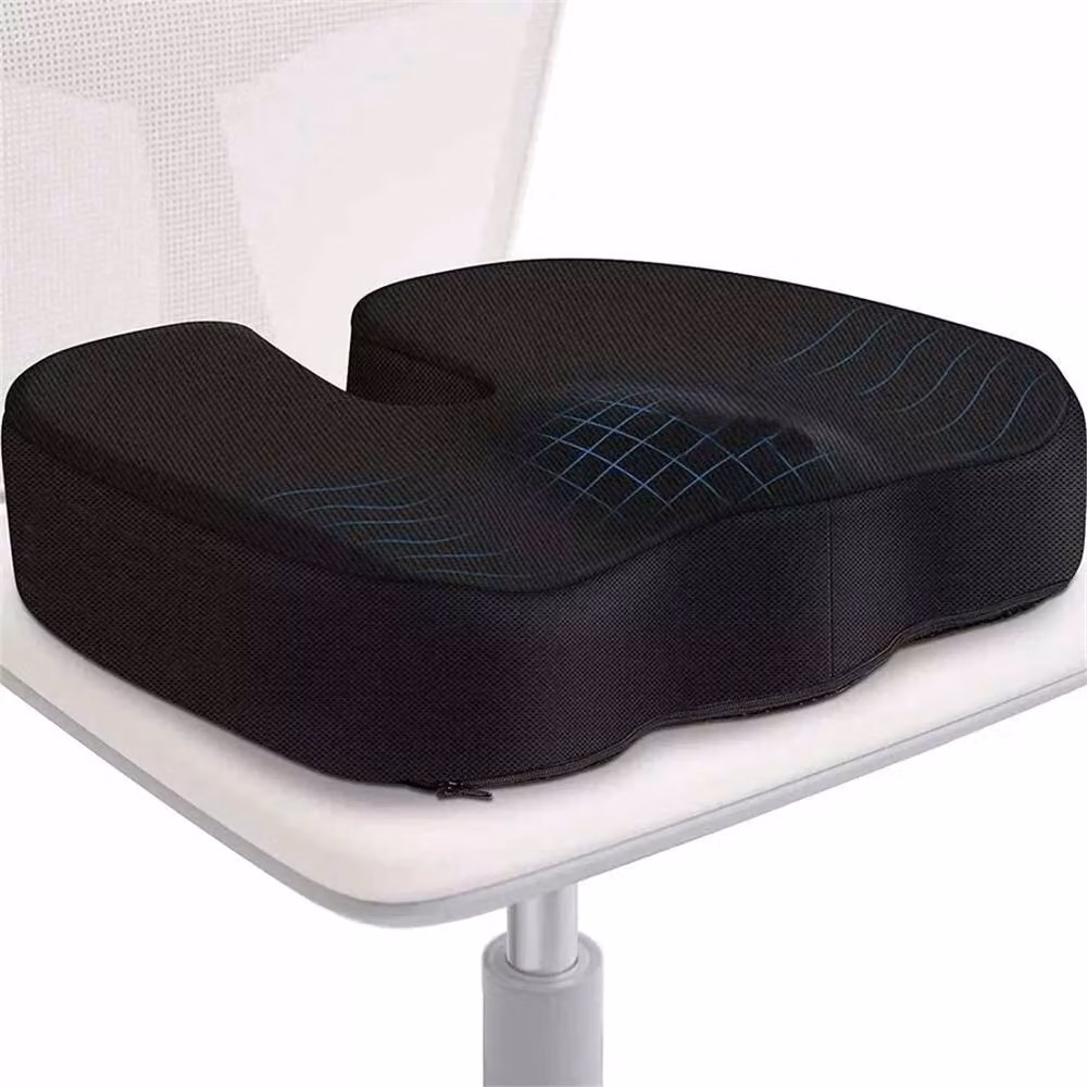 Nordara Non-Slip Travel Gel Memory Foam Seat Cushion with Tailbone Support in Black, W/D: 120 x 150 cm – 2
