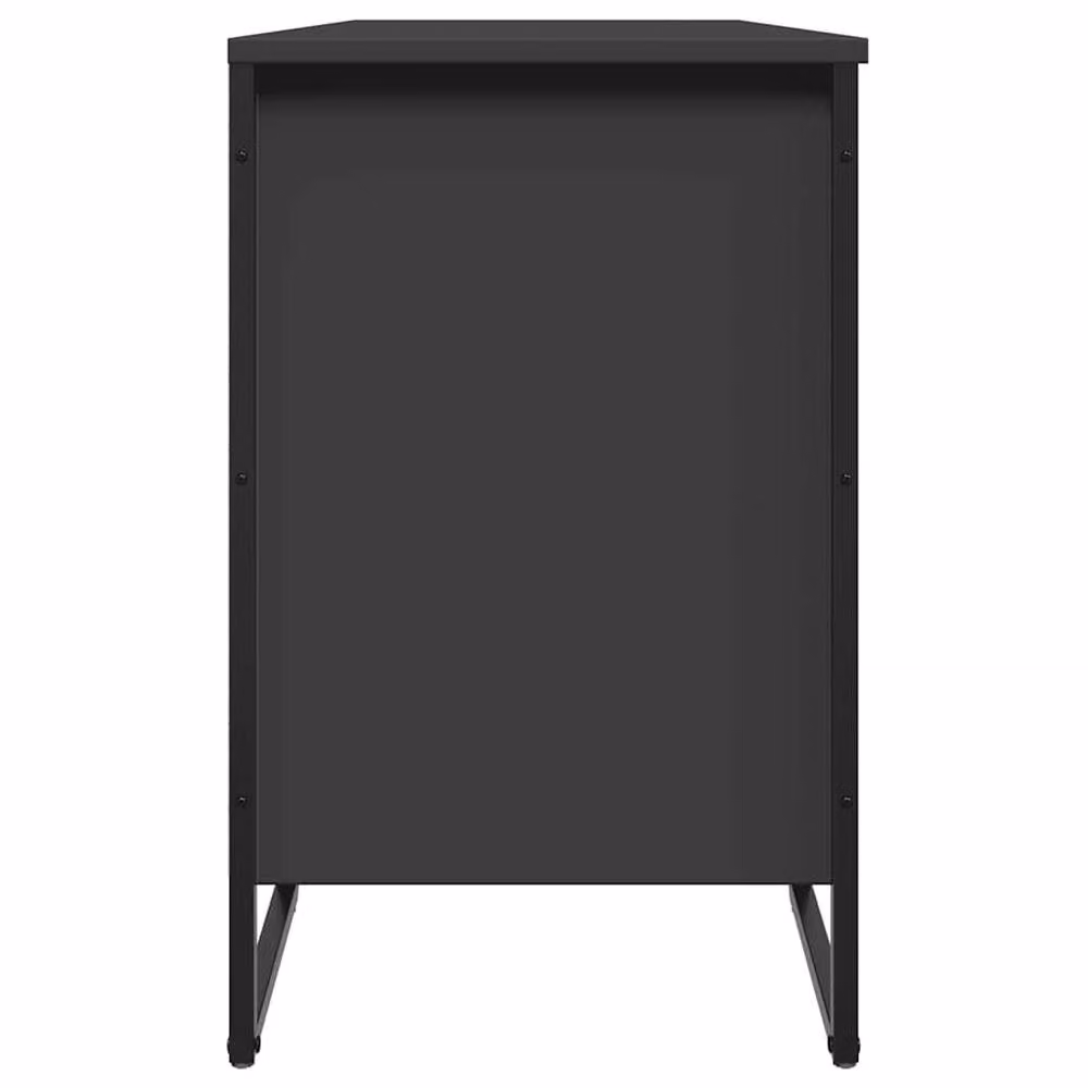 Berkfield Home Black Shoe Cabinet with Internal Flat Shelves, W: 90 cm, D: 38 cm, H: 61.5 cm – 3