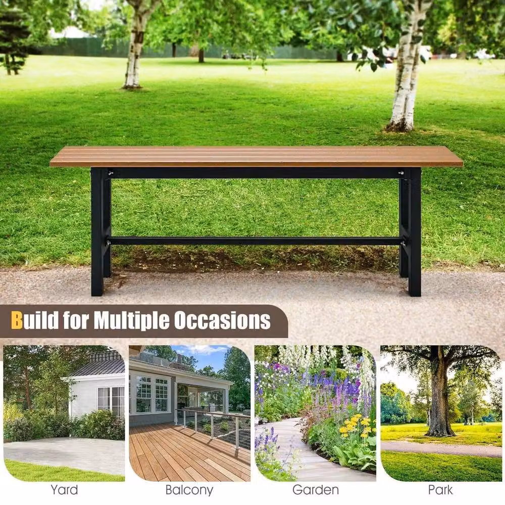Kelvenix Waterproof Slatted Garden Seat in Brown – 3