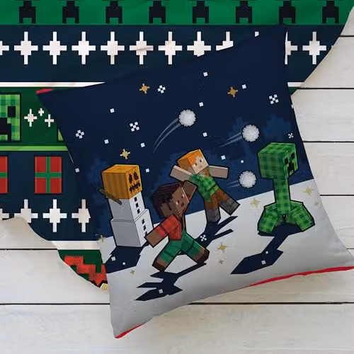 Character World Officially Licensed Minecraft Square Cube Cushion, Multicolour, W/D/H: 40 x 40 x 40 cm – 4