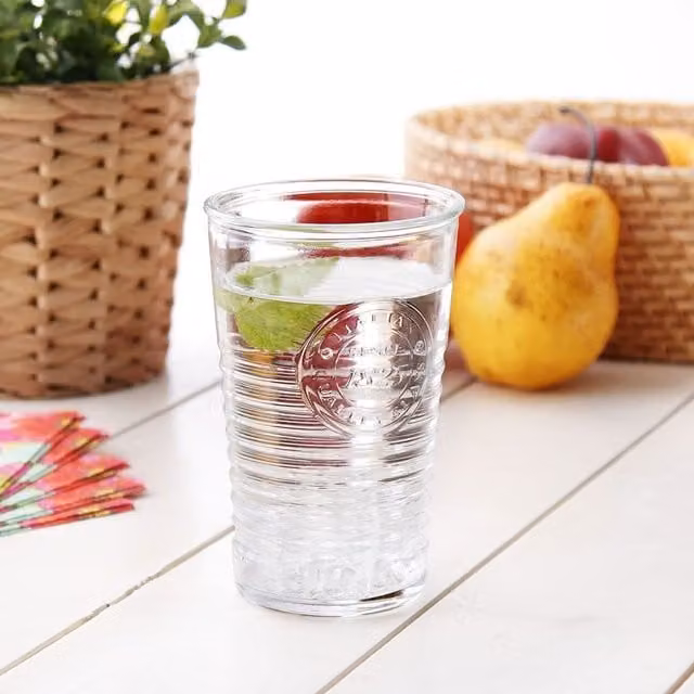 Bormioli Rocco Geometric Tumbler Glasses, Transparent, 325 ml, Pack of 6