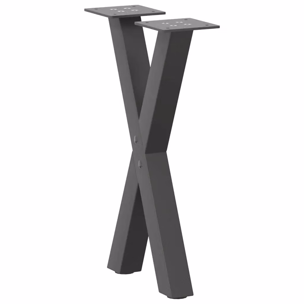 Berkfield Home X-Shaped Coffee Table Legs, 2 Piece Steel Set in Anthracite Black, W: 38 cm, H: 42-43 cm – 2