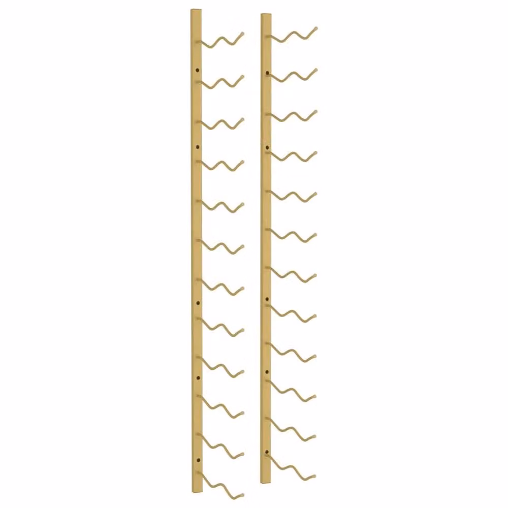 Berkfield Home Wall Mounted Gold Metal Wine Rack for 24 Bottles – 3
