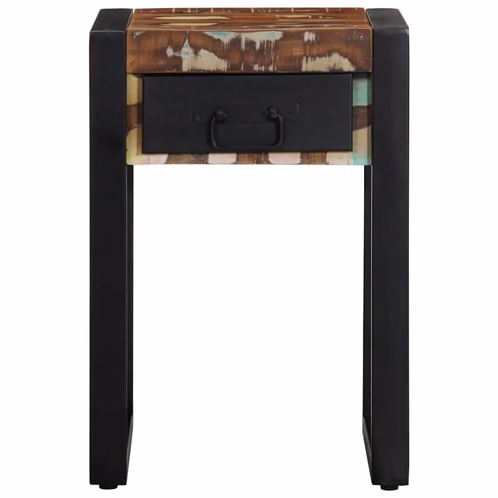 Berkfield Home Multicolour Reclaimed Solid Wood Side Table, W/D/H: 35 x 35 x 50 cm – 2