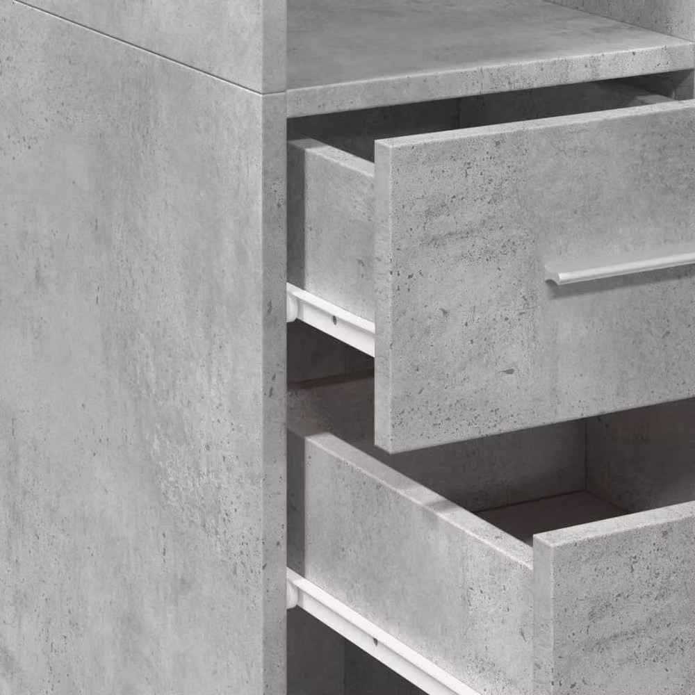 Berkfield Home Highboard in Concrete Grey, W/D/H: 50 x 42.5 x 185 cm – 3