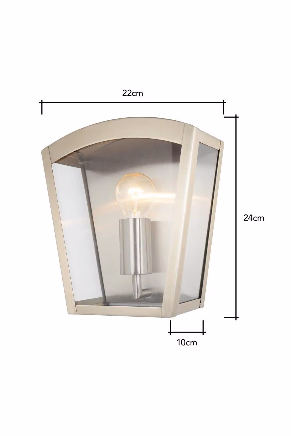 BHS Lighting Kerr Modern Outdoor Wall Lantern in Silver Stainless Steel – 3