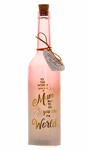 Boxer Gifts Mum You Are The World Light-Up LED Starlight Bottle in Pink and Gold – 2