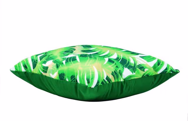 Gardenista Palm Printed Outdoor Scatter Cushion, Floral Design in Beige and Green, W/D/H: 60 x 60 x 60 cm