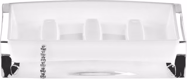 Orsina White Acrylic Crystal Freestanding Toothbrush Holder
