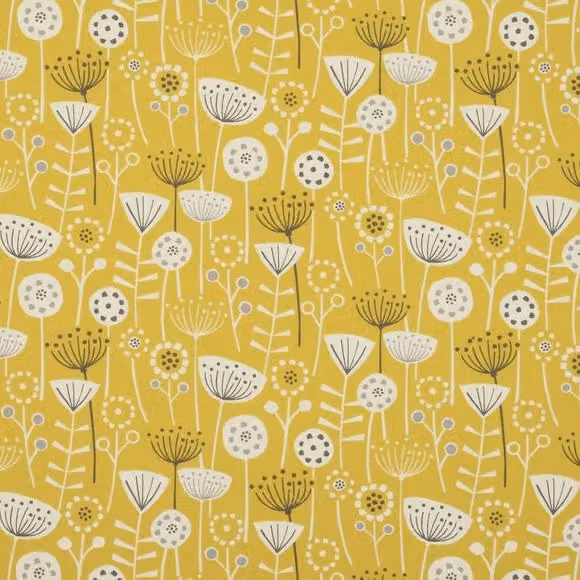 Terrys Bergen Floral Cotton Fabric Panel in Yellow