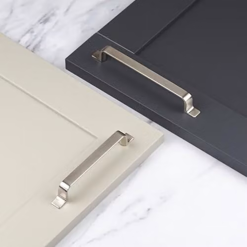 Brushed Nickel Zinc Bar Cabinet Handle for Cupboard Doors and Drawers, 128mm, Silver