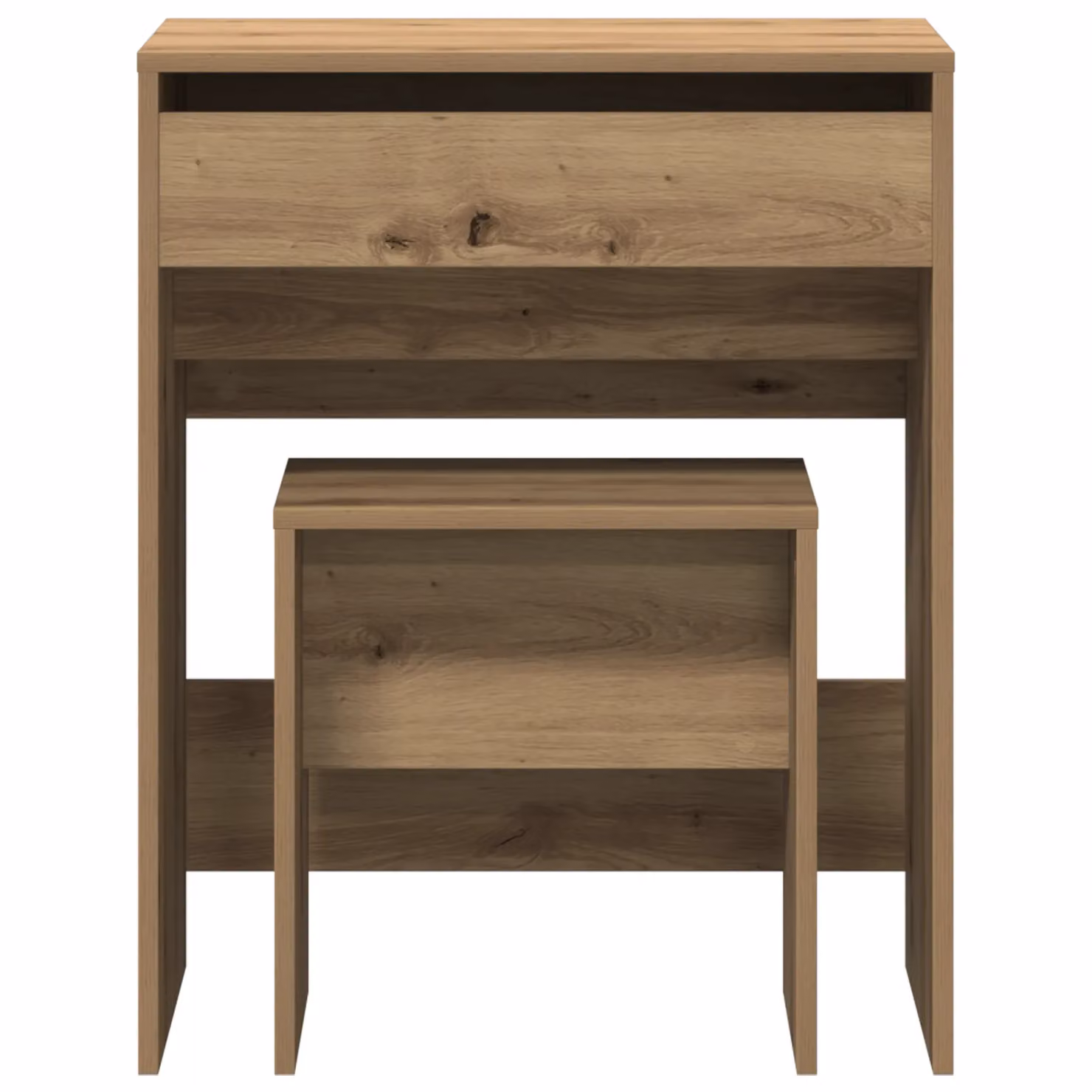 Berkfield Home Artisan Oak Dressing Table with Mirror in Brown – 3