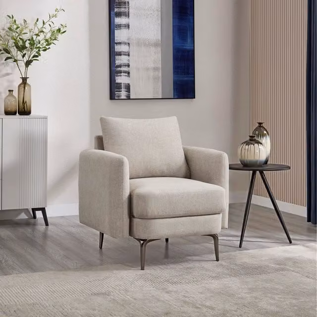 More4Homes Sofia Modern Scandi Style Fabric Armchair in Grey
