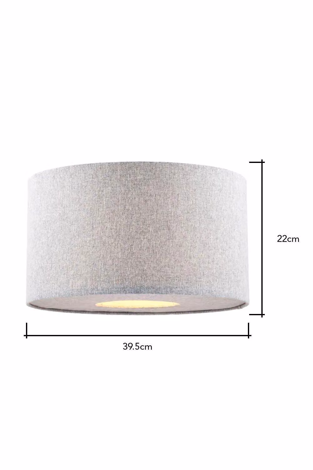 BHS Lighting Marle Easy Fit Cylinder Fabric Light Shade in Grey, W: 40 cm, H: 22 cm – 2