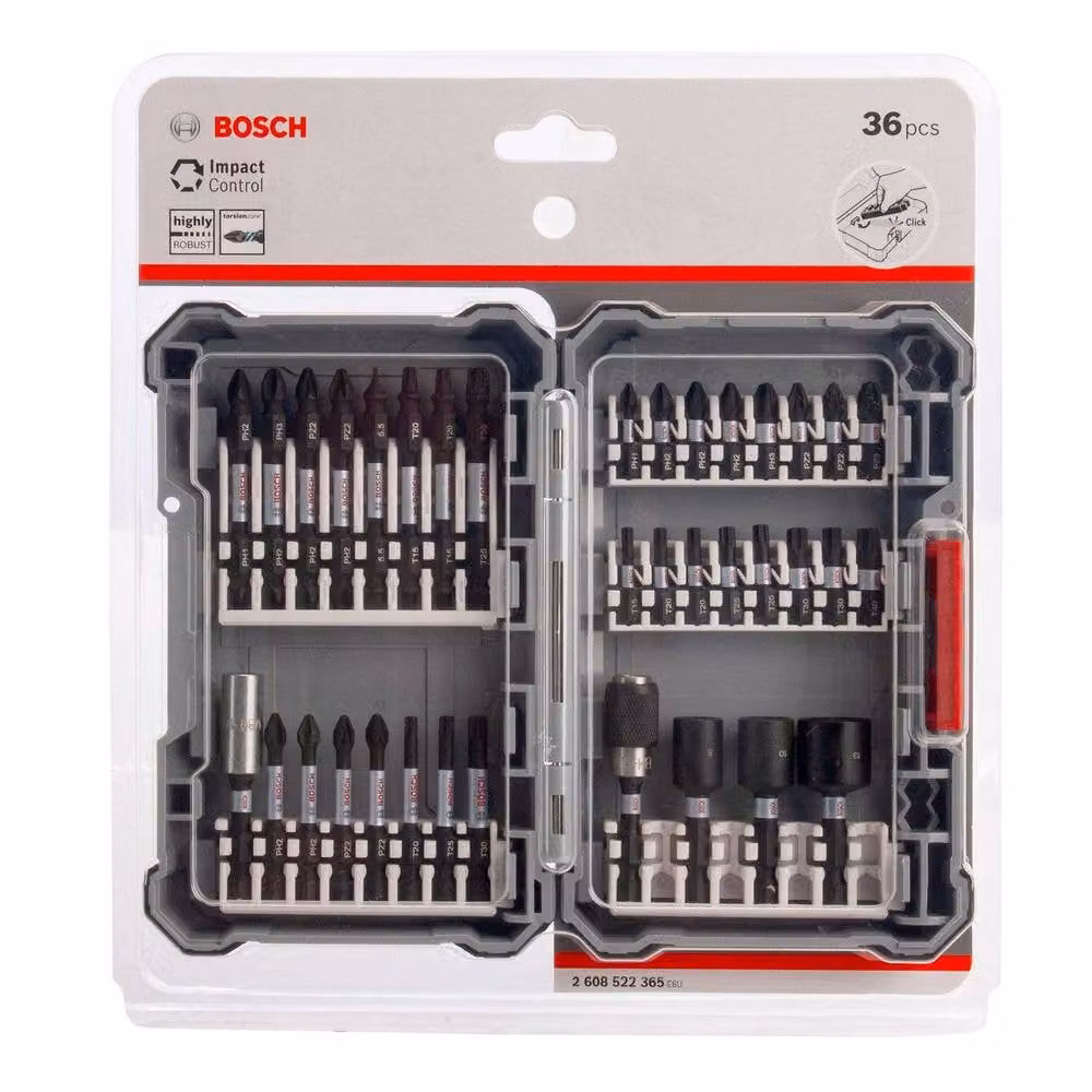 Bosch Steel Impact Screwdriver Bit Set, 36 Pack, Silver – 2