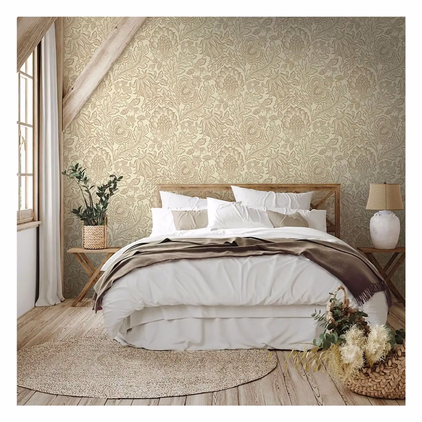 Belgravia Fernhurst Trail Floral Botanical Wallpaper in Beige – 2